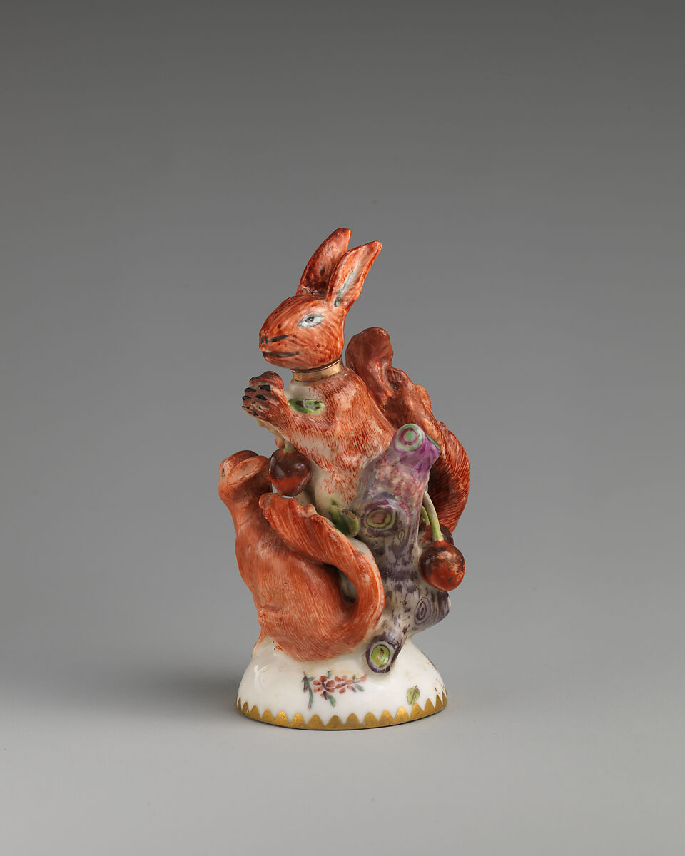 Scent bottle, Chelsea Porcelain Manufactory (British, 1745–1784, Red Anchor Period, ca. 1753–58), Soft-paste porcelain, British, Chelsea