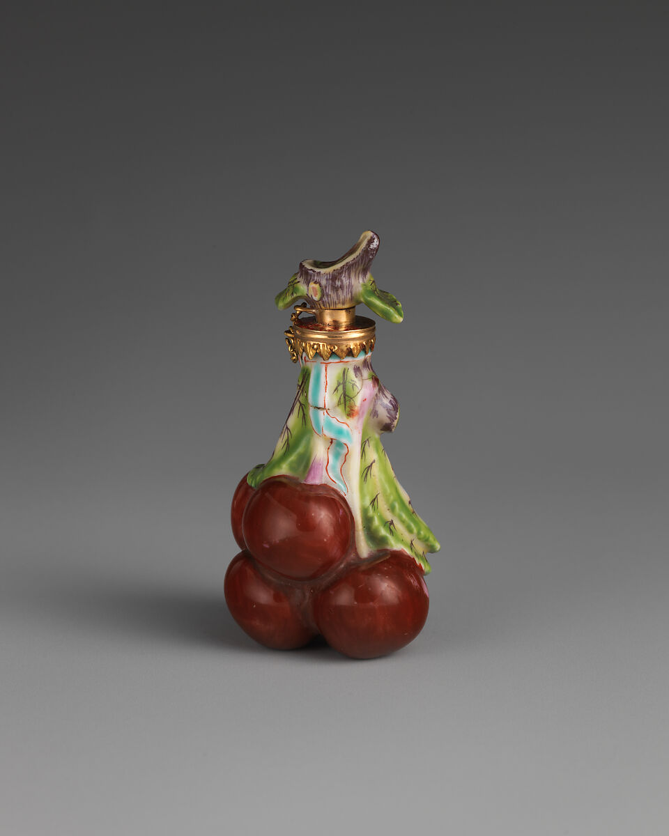 Scent bottle, Chelsea Porcelain Manufactory (British, 1745–1784, Red Anchor Period, ca. 1753–58), Soft-paste porcelain, British, Chelsea 