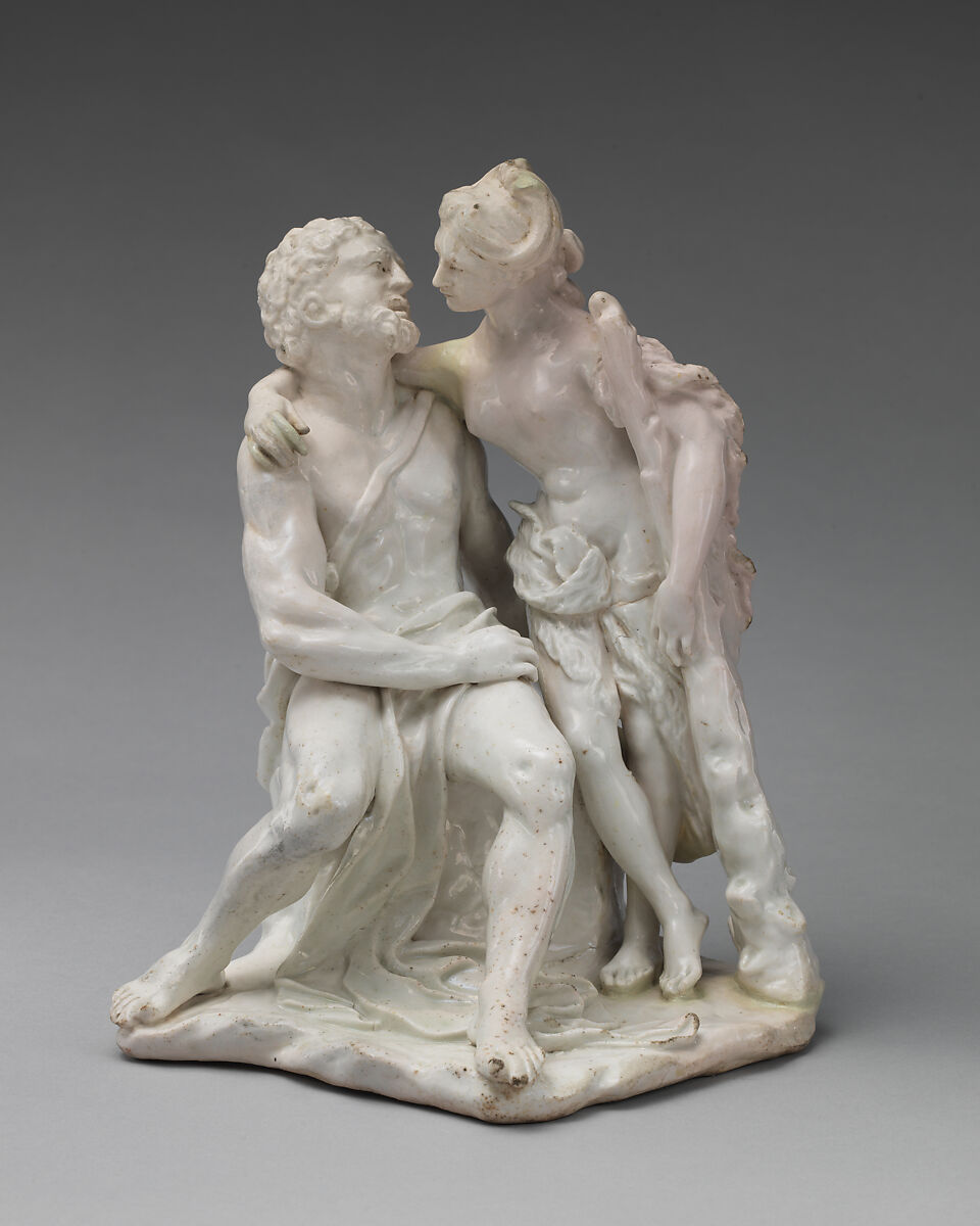Hercules and Omphale, Saint James&#39;s Factory (British, ca. 1748/49–1760), Soft-paste porcelain, British 