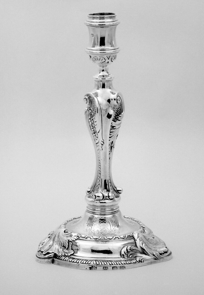 Pair of candlesticks, Thomas Gilpin (active 1730–73), Silver, British, London