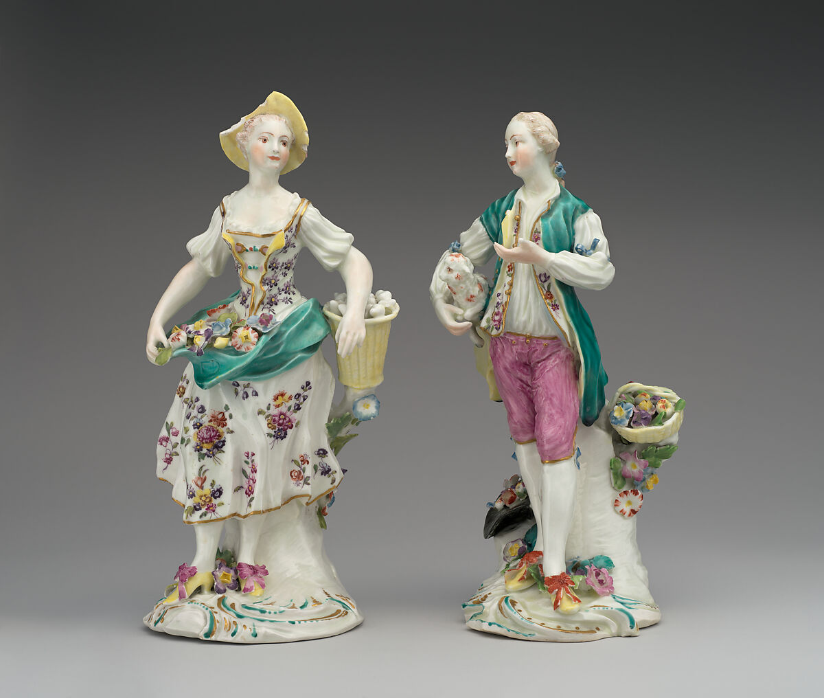 Shepherd (one of a pair), Derby Porcelain Manufactory (British, 1751–1785), Soft-paste porcelain, British, Derby