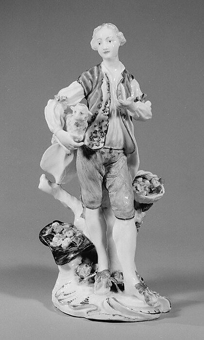 Shepherd (one of a pair), Derby Porcelain Manufactory (British, 1751–1785), Soft-paste porcelain, British, Derby 