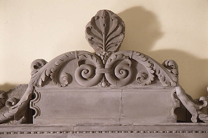 Wall fountain, Simone Mosca (Italian, Settignano 1492–1553 Orvieto), Grey sandstone (pietra serena), Italian, Florence