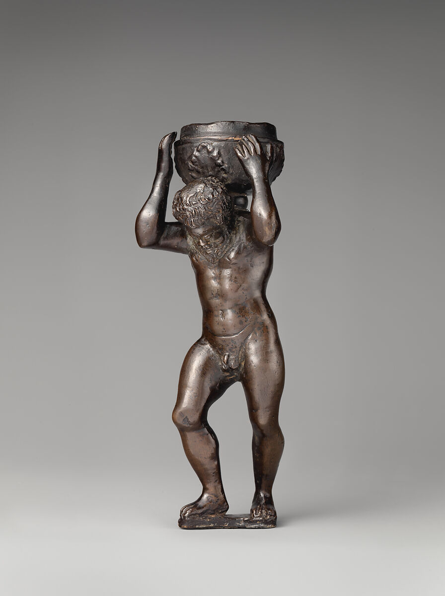 Atlas Supporting a Vessel, Circle of Severo Calzetta da Ravenna (Italian, active by 1496, died before 1543), Bronze, Italian, probably Ravenna 