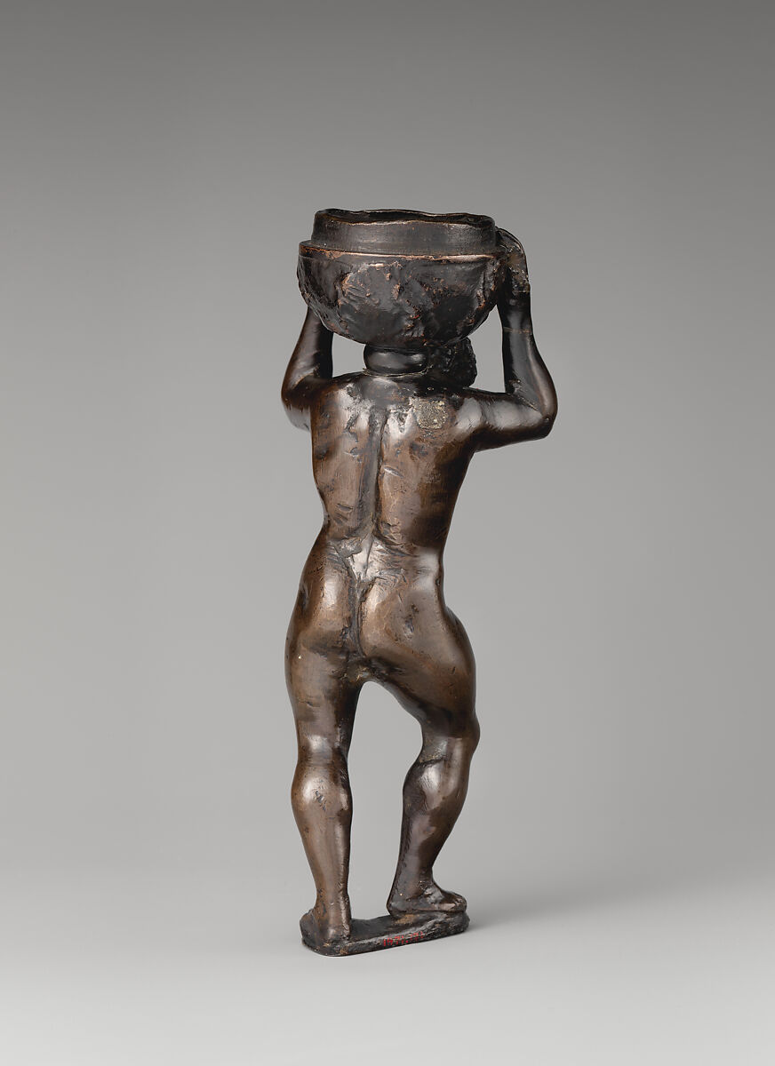 Atlas Supporting a Vessel, Circle of Severo Calzetta da Ravenna (Italian, active by 1496, died before 1543), Bronze, Italian, probably Ravenna