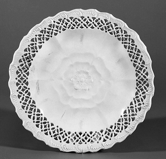 Dessert dish (one of a pair), Creamware, British, Leeds 