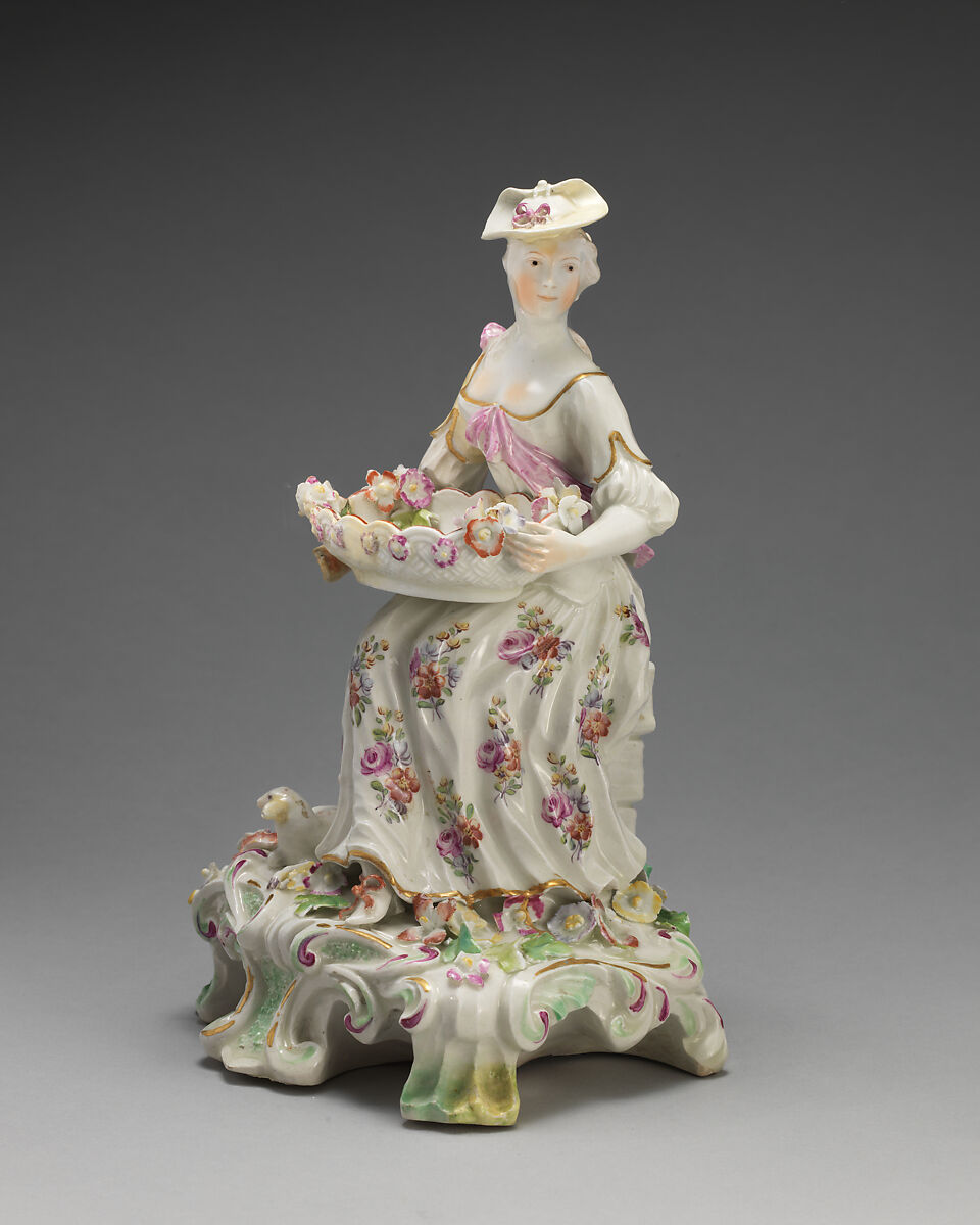 Woman, Bow Porcelain Factory (British, 1747–1776), Soft-paste porcelain, British, Bow, London 