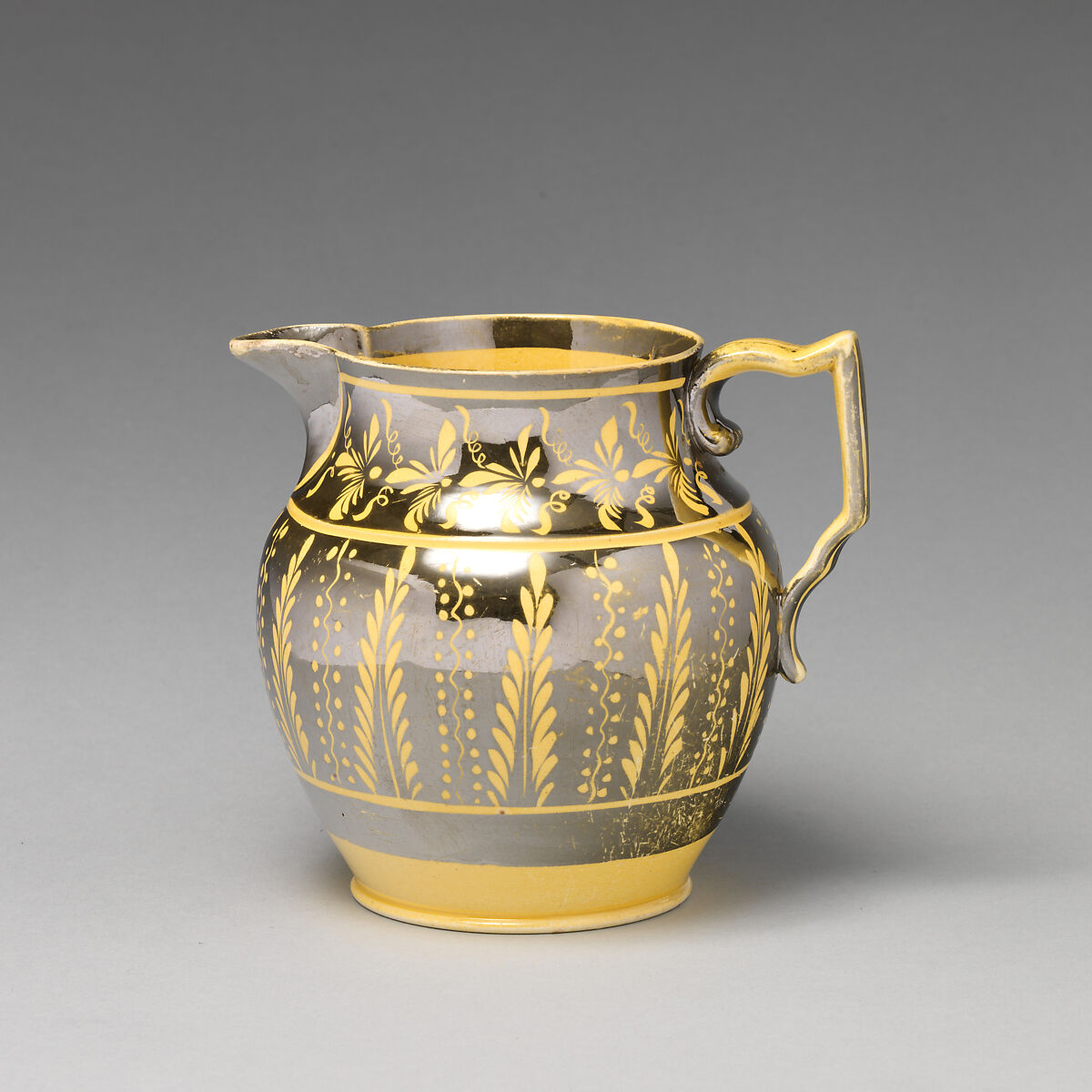 Jug, Lustered earthenware, British, Staffordshire 