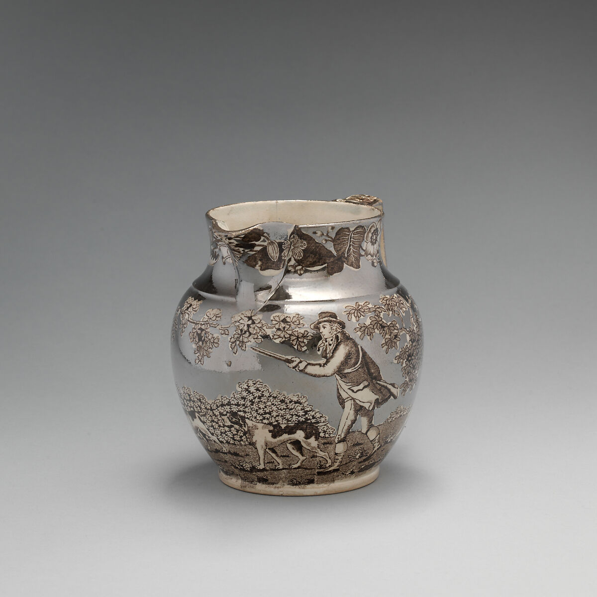 Jug, Lustered earthenware, British, Staffordshire