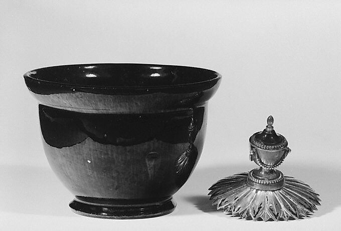 Tea and coffee set (teapot, coffeepot, milk jug, sugar bowl), Glazed earthenware, silver, Belgian, Namur