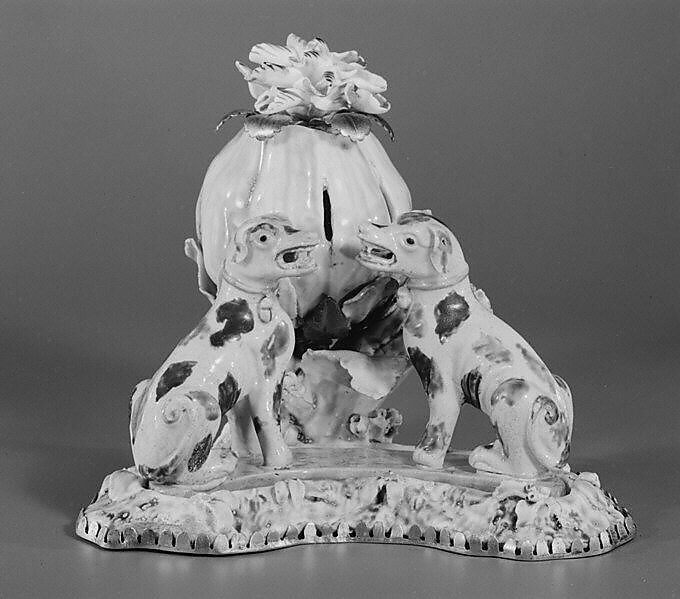 Perfume burner, Soft-paste porcelain, hard-paste porcelain, gilt bronze, French, possibly Chantilly and Chinese 
