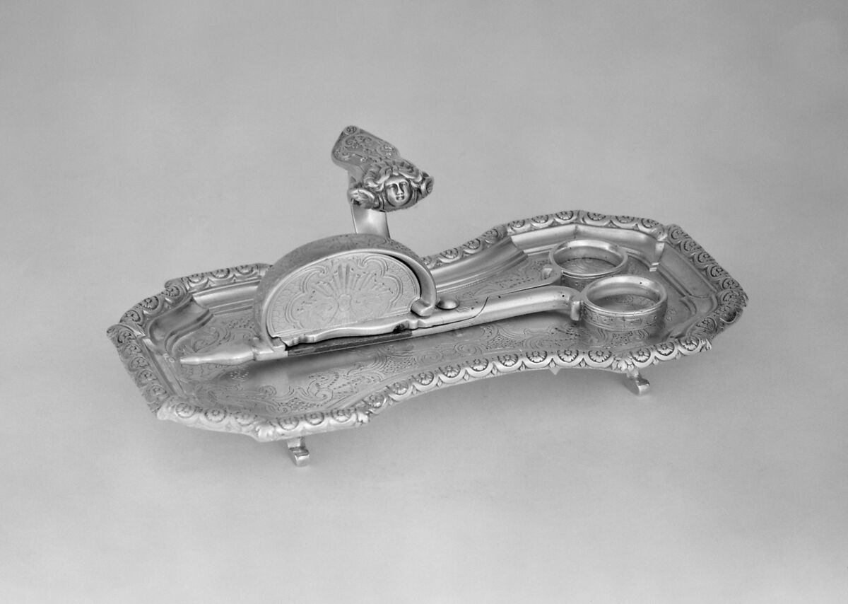 Snuffers tray with snuffers, Tray by Paul de Lamerie (British, 1688–1751, active 1712–51), Silver, British, London 