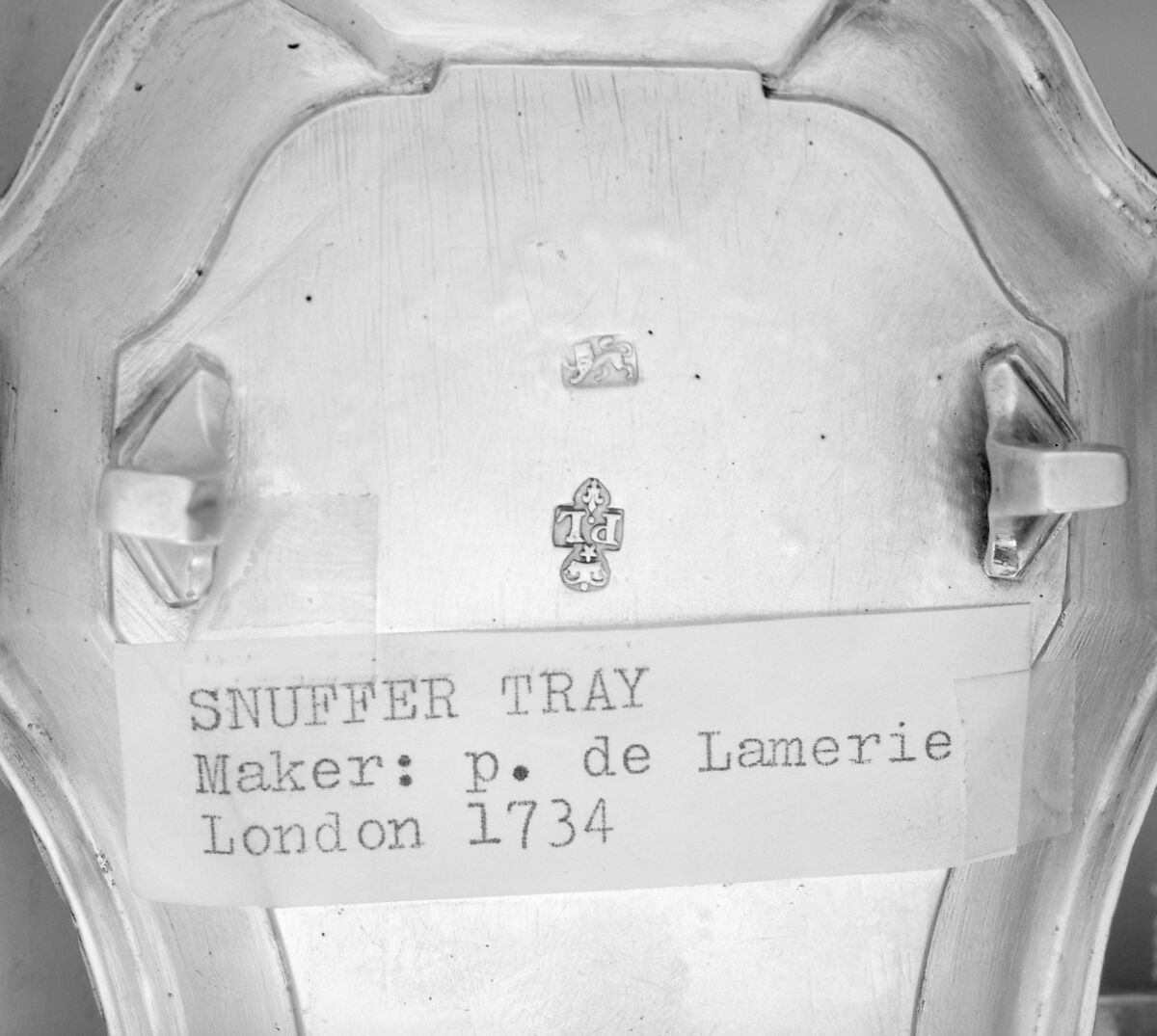 Snuffers tray with snuffers, Tray by Paul de Lamerie (British, 1688–1751, active 1712–51), Silver, British, London