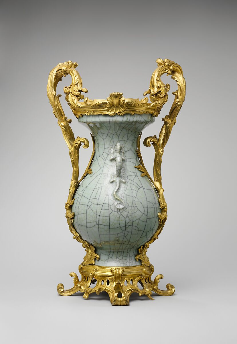 Mounted vase, Hard-paste porcelain; gilt-bronze mounts, Chinese with French mounts 