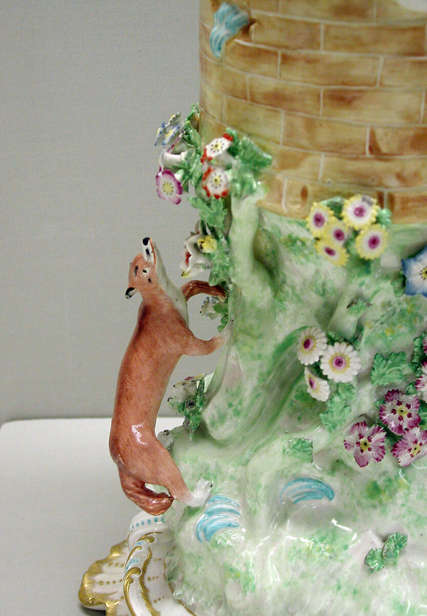 Perfume burner in the form of a dove-cote, Chelsea Porcelain Manufactory (British, 1745–1784, Gold Anchor Period, 1759–69), Soft-paste porcelain, British, Chelsea