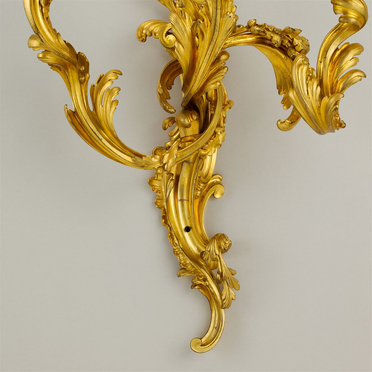 Pair of three-light wall brackets, Gilt bronze, French