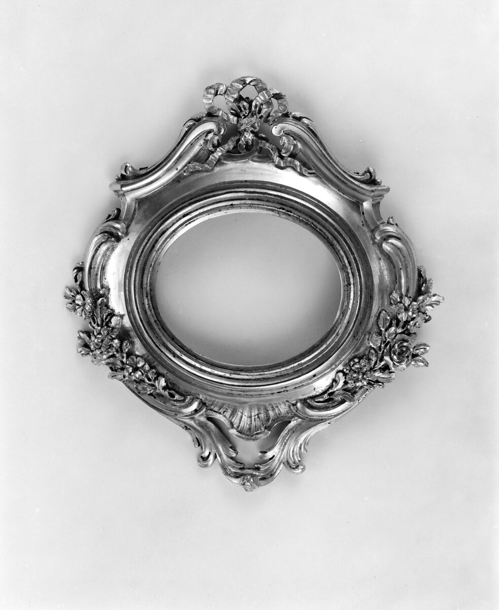 Miniature oval frame, Gilt bronze, French 