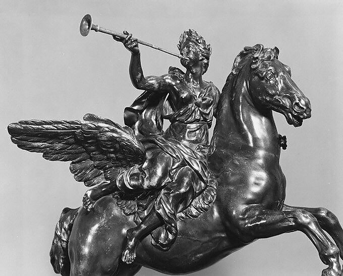 Fame, after a model by Antoine Coysevox (French, Lyons 1640–1724 Paris), Bronze, French