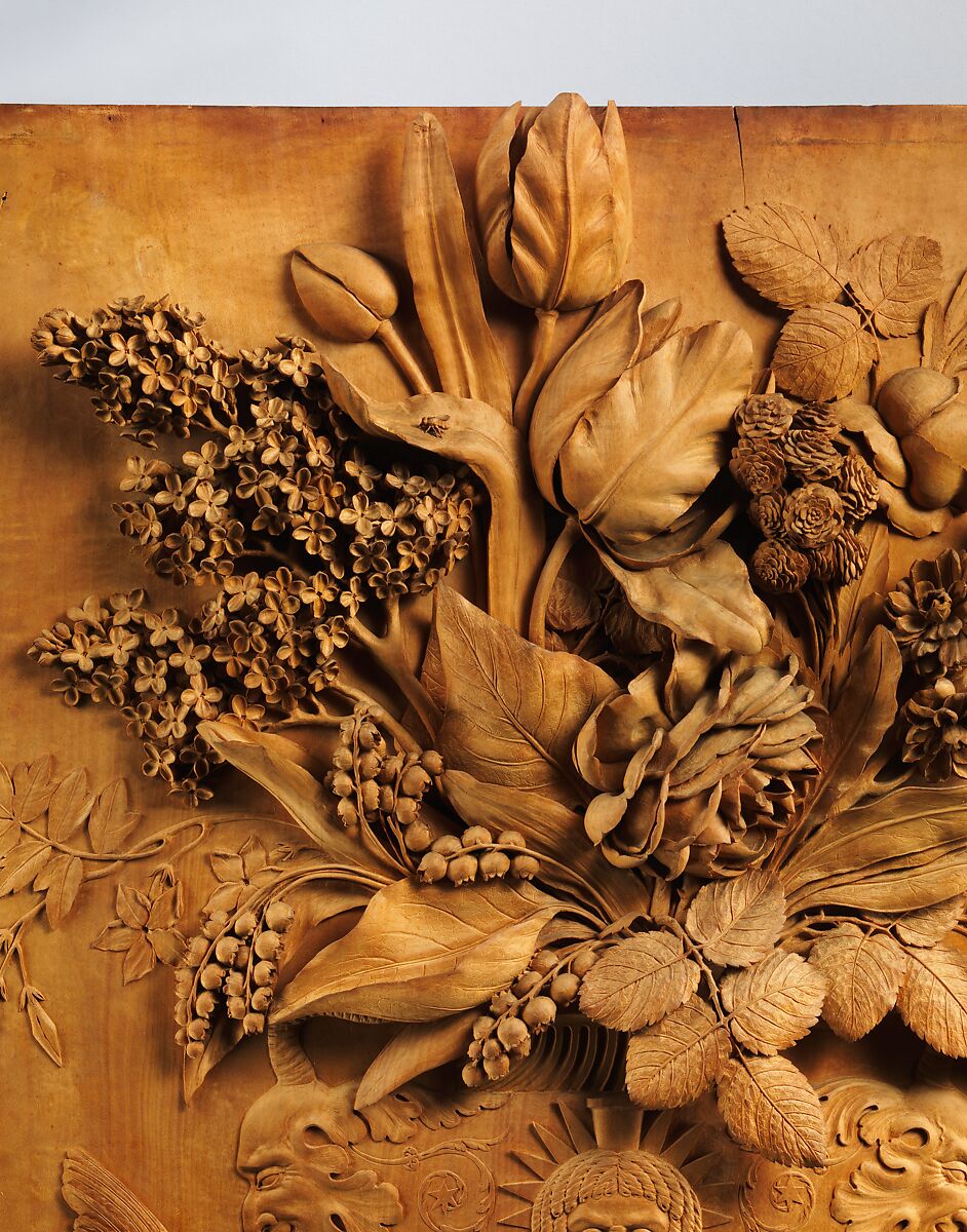 Floral still-life relief, Aubert Henri Joseph Parent (French, Cambrai 1753–1835 Valenciennes), Limewood, French