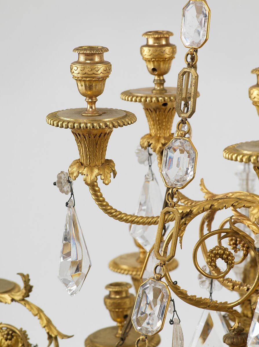 Twenty-four-light chandelier (lustre) (one of a pair), Gilt bronze, rock crystal, French