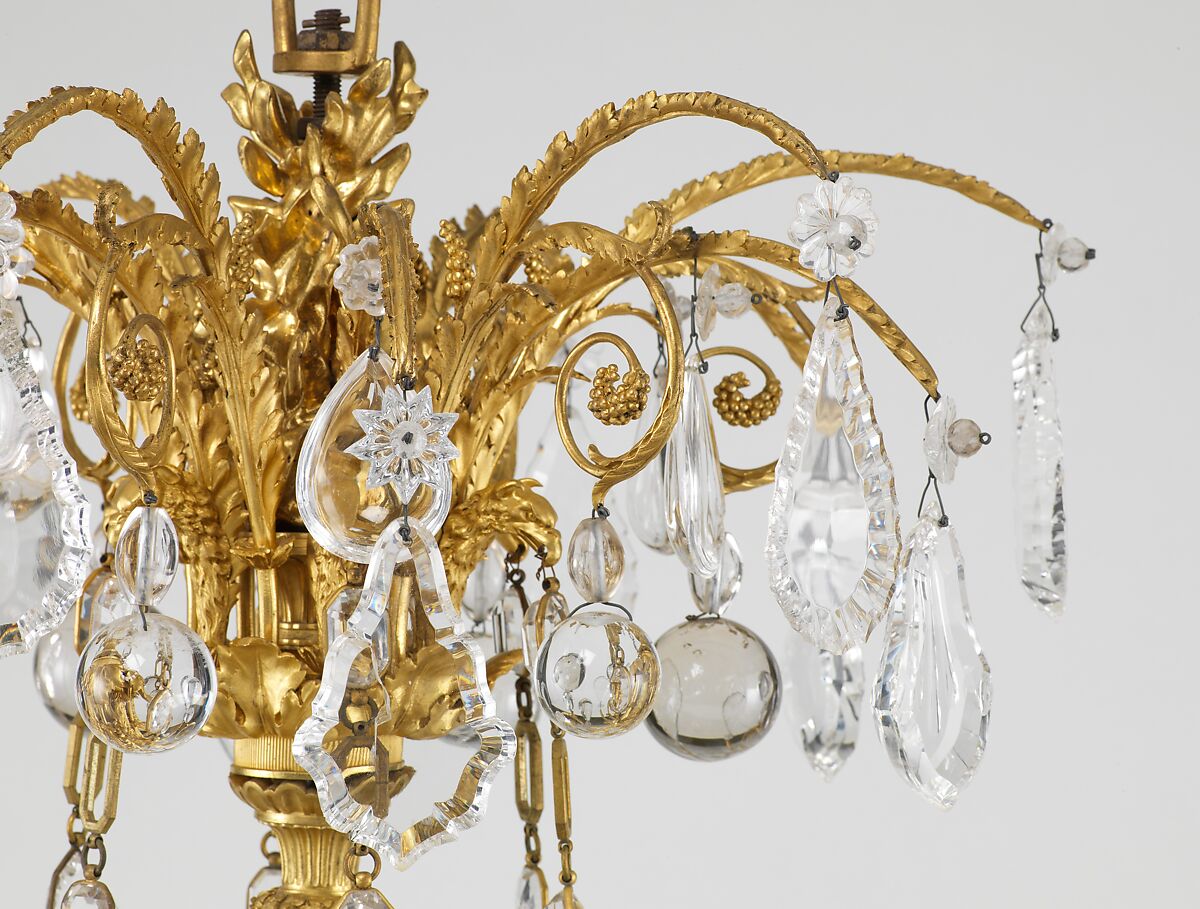 Twenty-four-light chandelier (lustre) (one of a pair), Gilt bronze, rock crystal, French