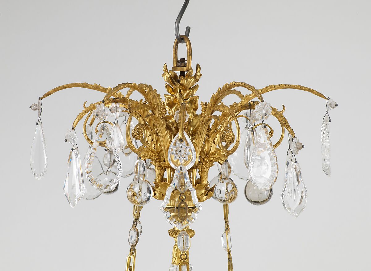 Twenty-four-light chandelier (lustre) (one of a pair), Gilt bronze, rock crystal, French
