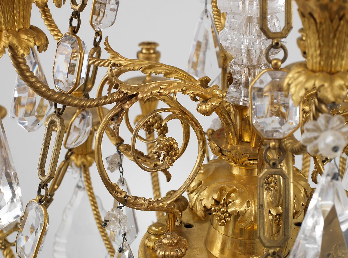 Twenty-four-light chandelier (lustre) (one of a pair), Gilt bronze, rock crystal, French