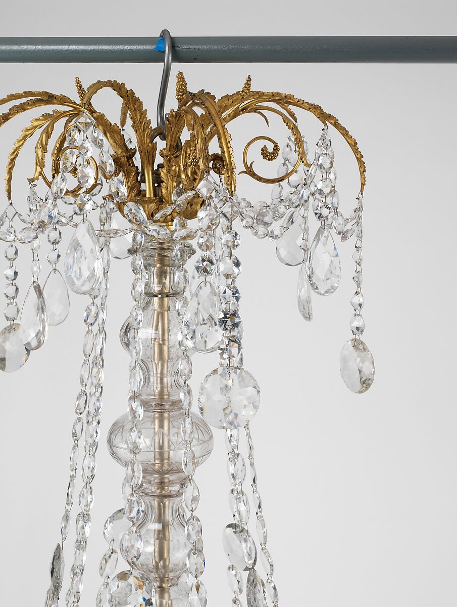 Fifteen-light chandelier, Gilt bronze, Bohemian glass, French