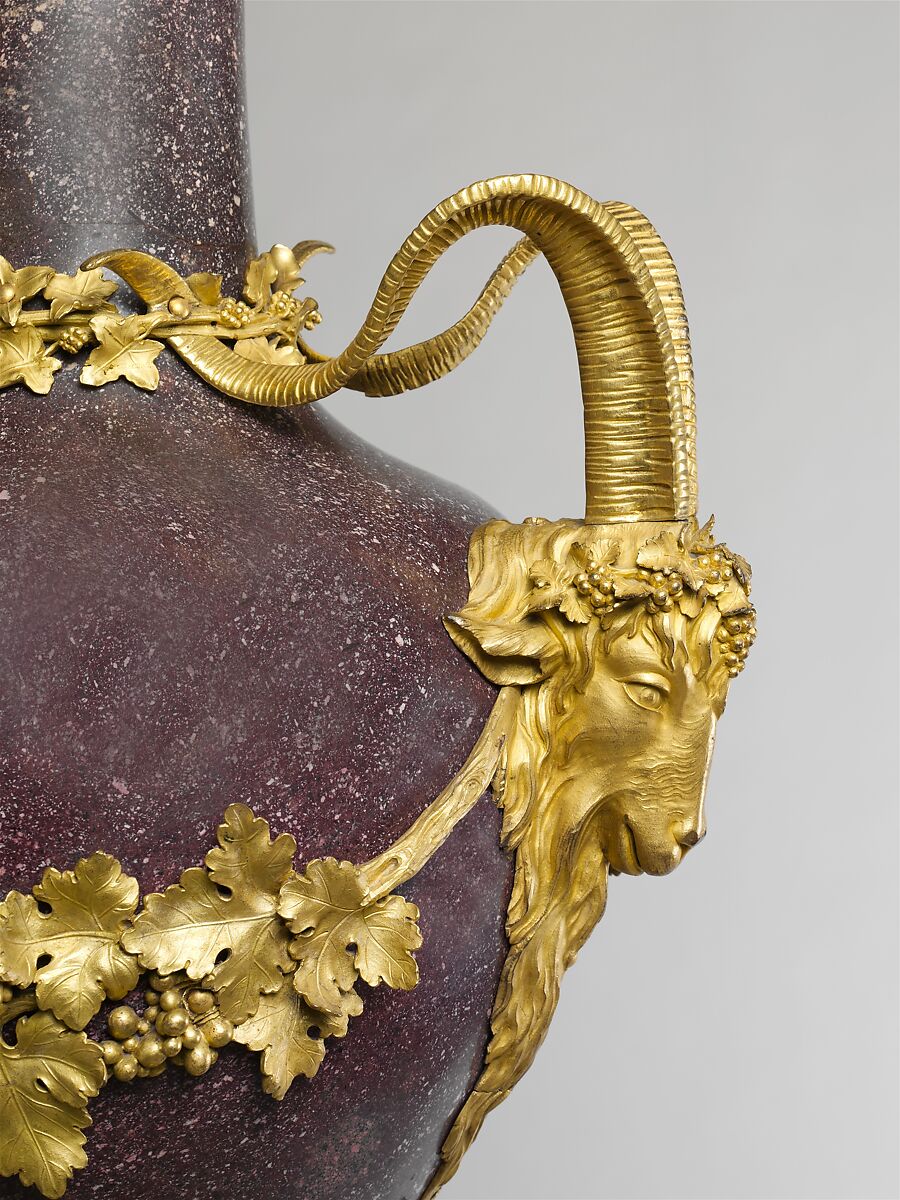 Vase on a column stand, Lapidary workshop: Hôtel des Menus-Plaisirs, Versailles, Egyptian porphyry, gilt-bronze mounts, French, Versailles and Paris