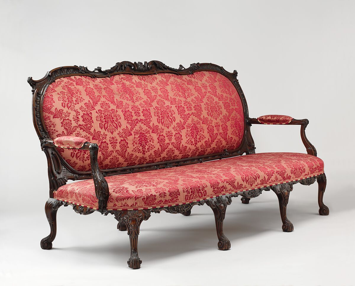 Settee (part of a set), Mahogany, British 