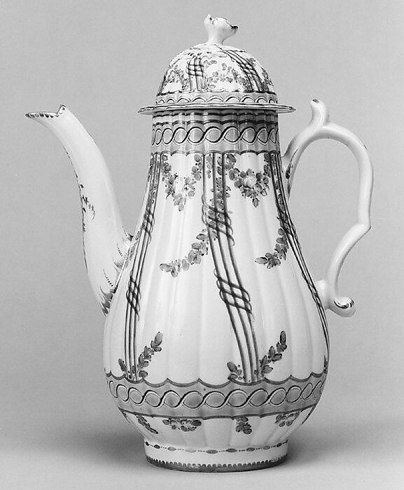 Coffeepot (part of a service), Worcester factory (British, 1751–2008), Soft-paste porcelain, British, Worcester 