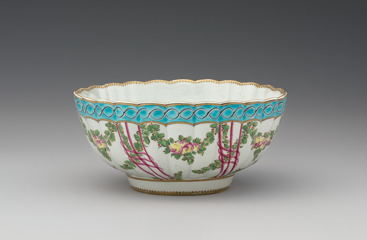 Waste bowl (part of a service), Worcester factory (British, 1751–2008), Soft-paste porcelain, British, Worcester 