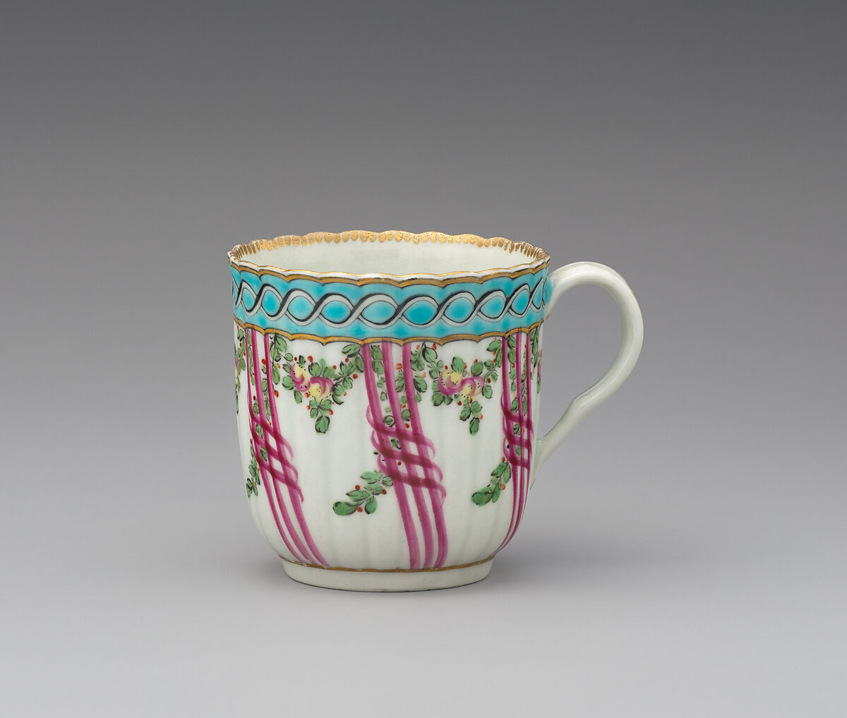 Four coffee cups (part of a service), Worcester factory (British, 1751–2008), Soft-paste porcelain, British, Worcester 