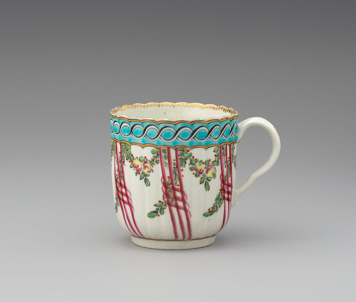 Four coffee cups (part of a service), Worcester factory (British, 1751–2008), Soft-paste porcelain, British, Worcester