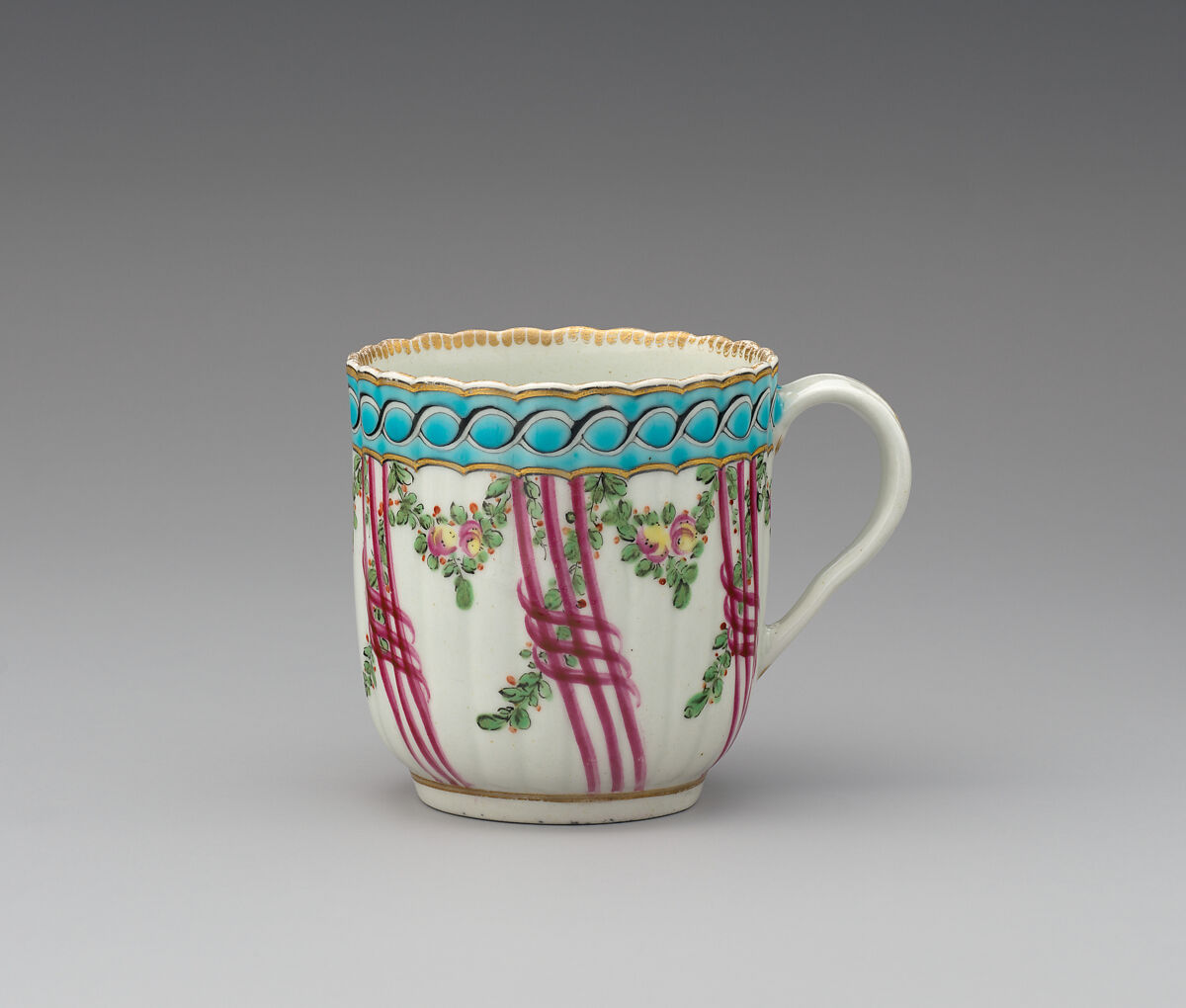 Four coffee cups (part of a service), Worcester factory (British, 1751–2008), Soft-paste porcelain, British, Worcester
