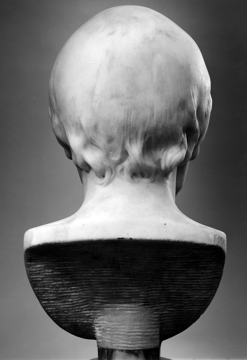 Voltaire (François-Marie Arouet) (1694–1778), Jean Antoine Houdon (French, Versailles 1741–1828 Paris), Marble, on grey marble socle, French, Paris