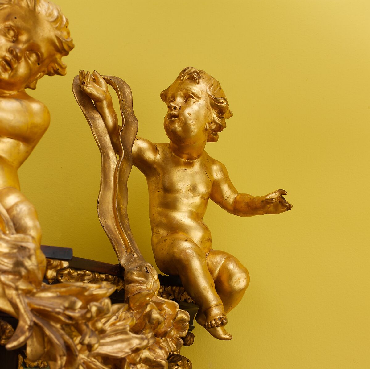 Showcase on stand (Scarabattola), Walnut; carved, painted, and gilded linden wood; mirror glass, Italian, Rome