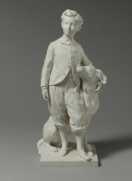 The Prince Imperial with his Dog Nero, Sèvres Manufactory (French, 1740–present), Hard-paste biscuit porcelain, French, Sèvres 