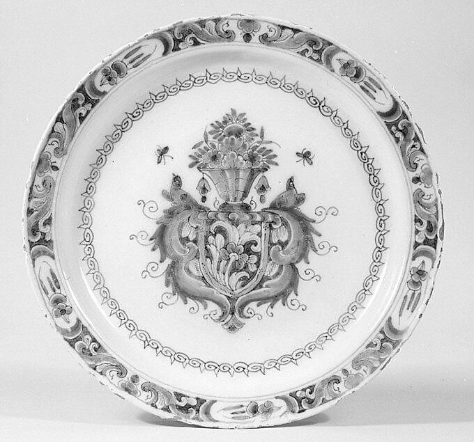 Dish, De Witte Starre Manufactory, Tin-glazed earthenware, Dutch, Delft 
