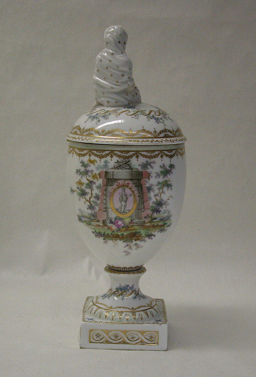 Vase with cover, Royal Porcelain Manufactory (Danish, 1775–present), Hard-paste porcelain, Danish, Copenhagen