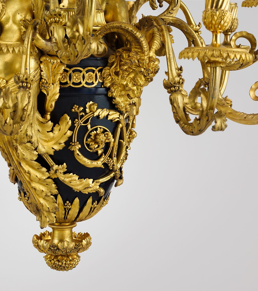 Twelve-light chandelier (lustre), Attributed to Pierre Rémond (French, Paris 1747–1812 Paris), Varnished copper alloy, gilt bronze, French, Paris