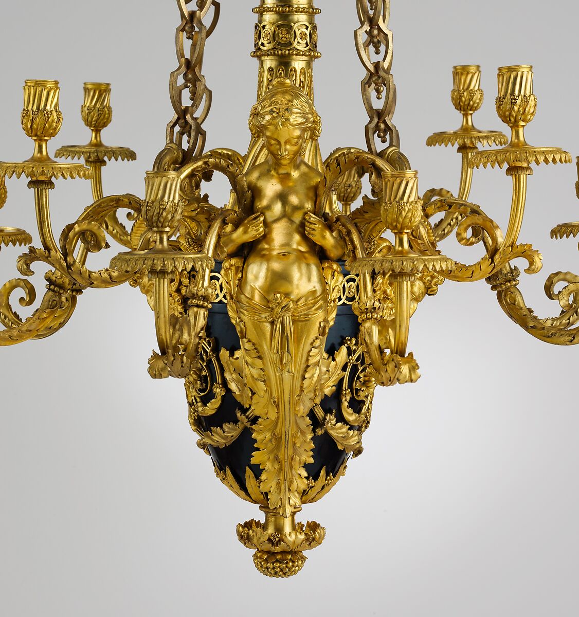 Twelve-light chandelier (lustre), Attributed to Pierre Rémond (French, Paris 1747–1812 Paris), Varnished copper alloy, gilt bronze, French, Paris