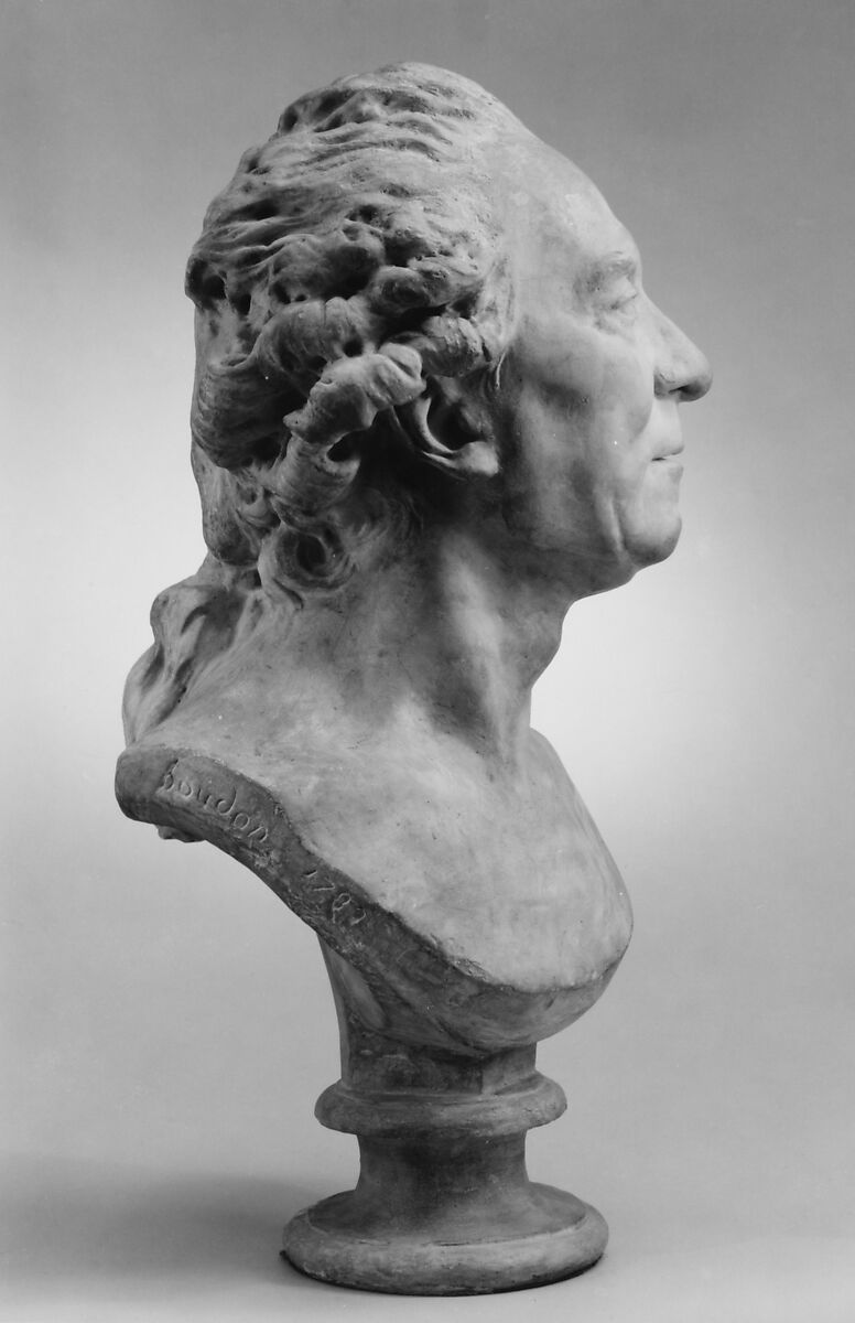 Georges-Louis-Leclerc, comte de Buffon (1707–1788), Jean Antoine Houdon (French, Versailles 1741–1828 Paris), Tinted stucco, French
