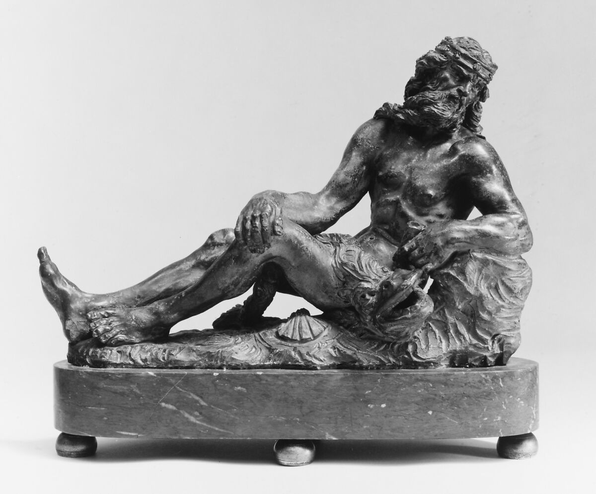 Neptune, Terracotta; marble and gilt-bronze base, probably Flemish 