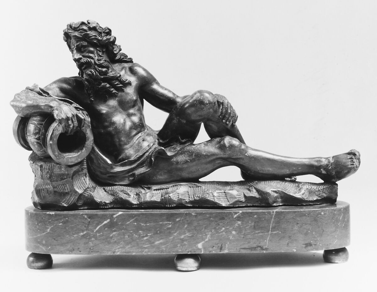 River God, Terracotta; marble and gilt-bronze base, probably Flemish 