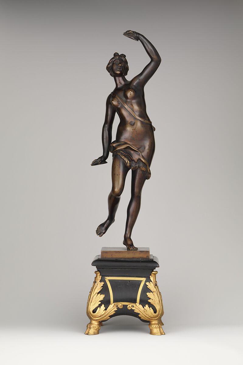 Bacchante, After a model by Robert Le Lorrain (French, 1666–1743), Bronze, on an ebony and gilt-bronze base, French 