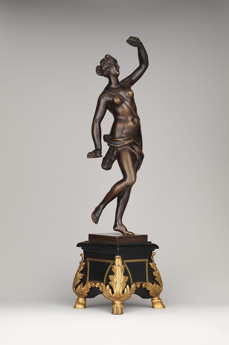 Bacchante, After a model by Robert Le Lorrain (French, 1666–1743), Bronze, on an ebony and gilt-bronze base, French