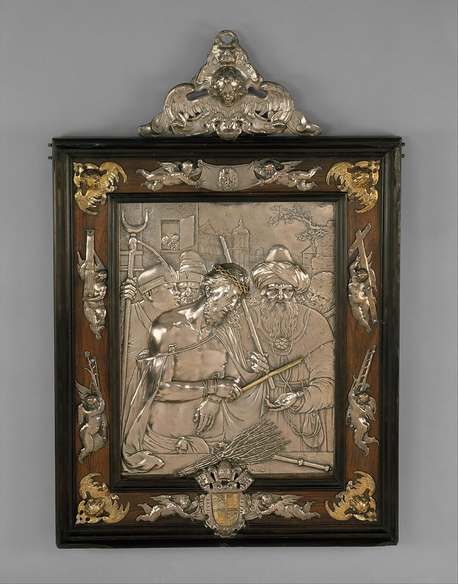Ecce Homo, Anonymous, German, 17th century, Silver, silver gilt, rosewood, German, Augsburg 