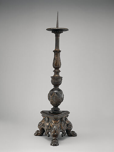 Altar candlestick with busts in relief of Saints Peter and Paul (one of a pair)