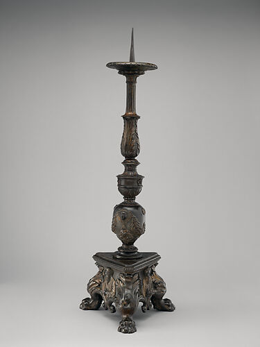 Altar candlestick with busts in relief of Saints Peter and Paul (one of a pair)